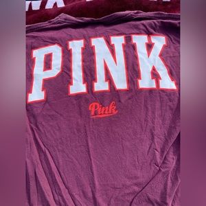 EUC vs pink long sleeve shirt